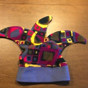 Multi-colored polarfleece jester hat